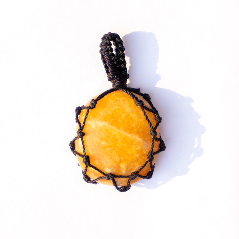 Peach Moonstone Crystal And Stone Necklace Crochet Pendant Jewellery