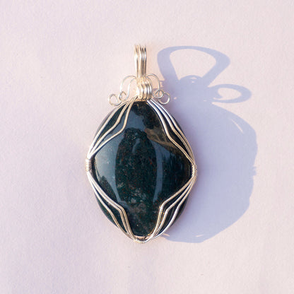 Moss Agate Crystal And Stone Necklace Pendant Jewellery