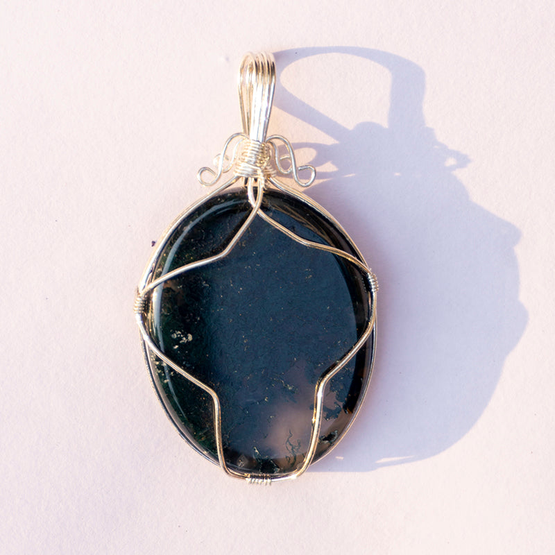 Moss Agate Crystal And Stone Necklace Pendant Jewellery