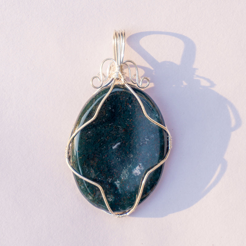 Moss Agate Crystal And Stone Necklace Pendant Jewellery