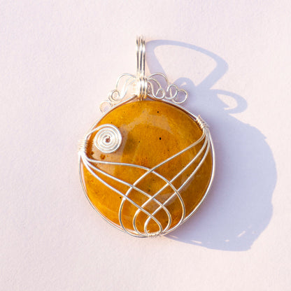 Yellow Aventurine Crystal And Stone Necklace Round Pendant Jewellery