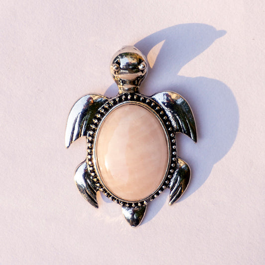 Rose Quartz Crystal And Stone Necklace Turtle Pendant Jewellery