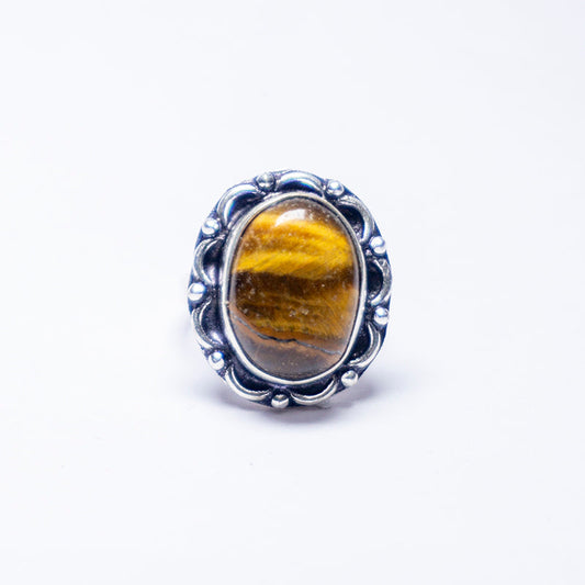 Tiger'S Eye Crystal And Stone Ring Jewellery