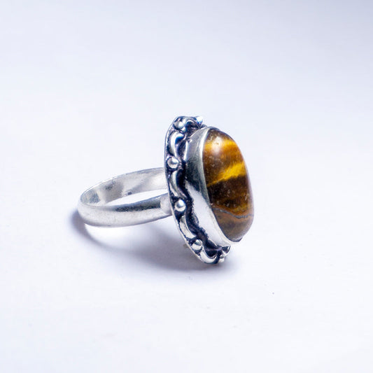 Tiger'S Eye Crystal And Stone Ring Jewellery