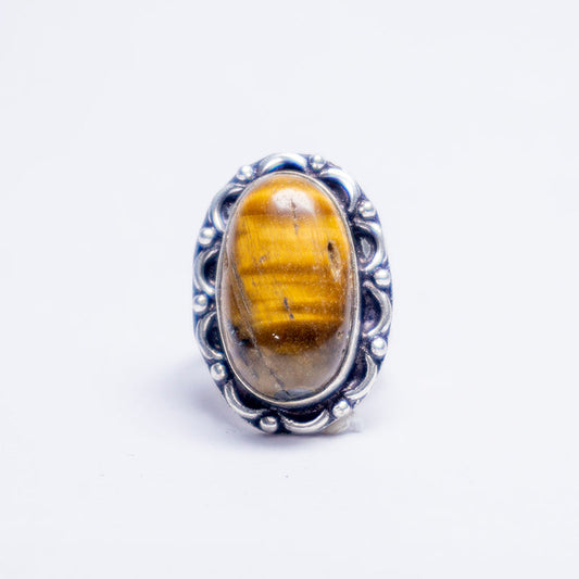 Tiger'S Eye Crystal And Stone Ring Jewellery