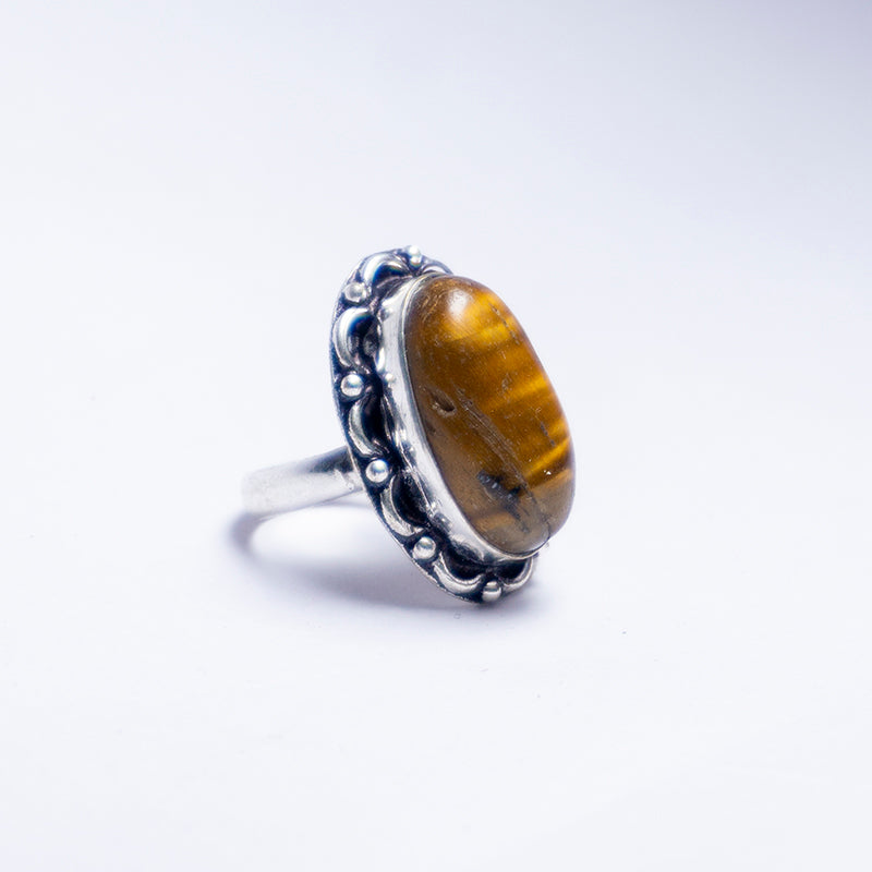 Tiger'S Eye Crystal And Stone Ring Jewellery