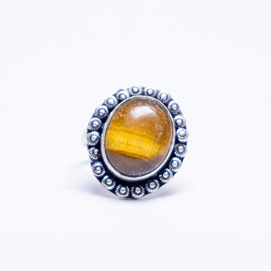 Tiger'S Eye Crystal And Stone Ring Jewellery