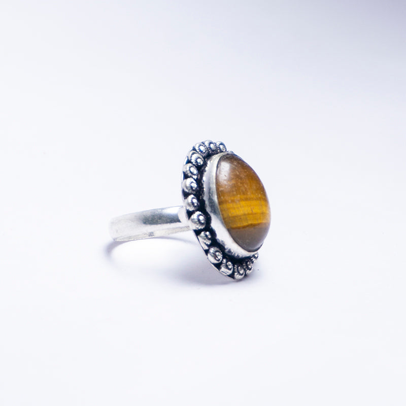 Tiger'S Eye Crystal And Stone Ring Jewellery