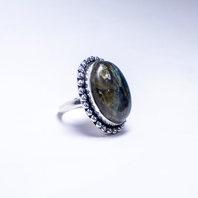 Labradorite Crystal Ring