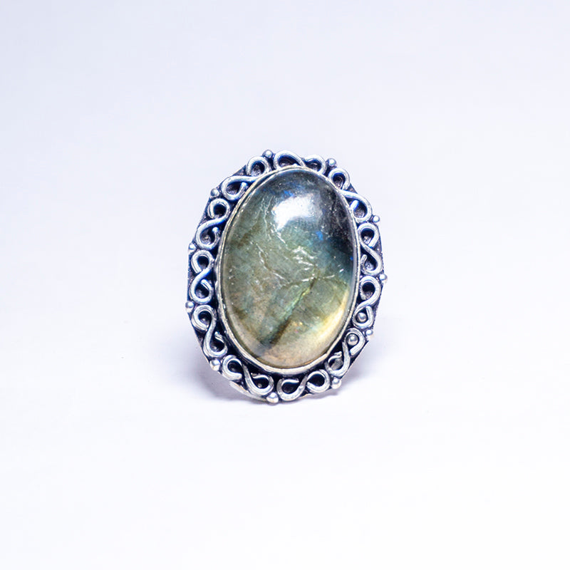 Labradorite Crystal Ring