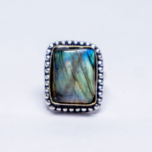 Labradorite Crystal And Stone Ring Jewellery