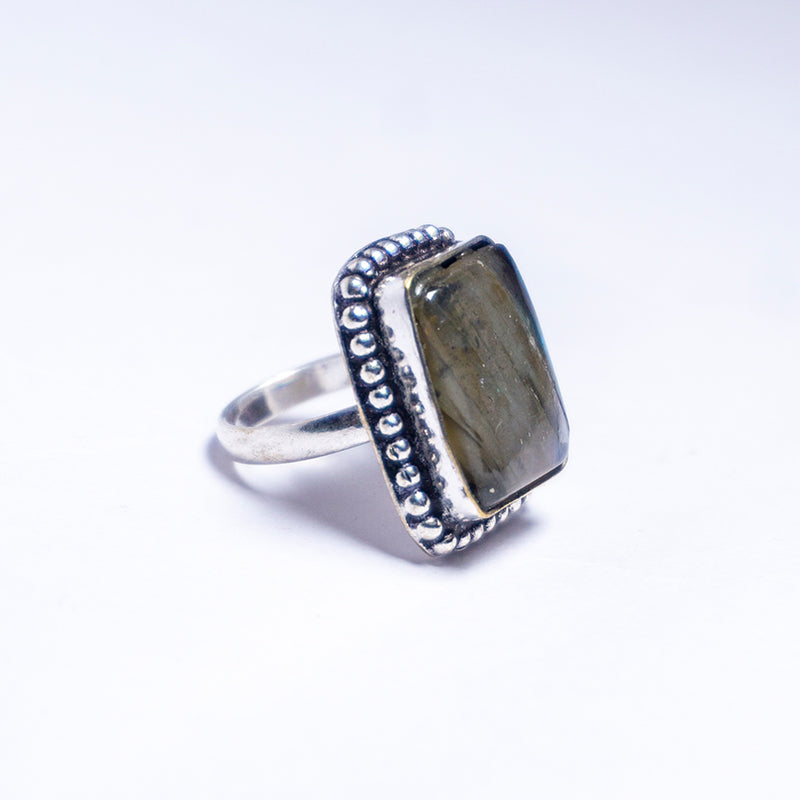 Labradorite Crystal And Stone Ring Jewellery