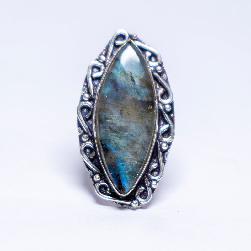 Labradorite Crystal And Stone Ring Jewellery