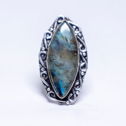 Labradorite Crystal And Stone Ring Jewellery