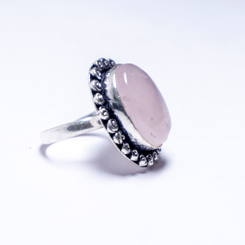 Rose Quartz Crystal And Stone Ring Jewellery