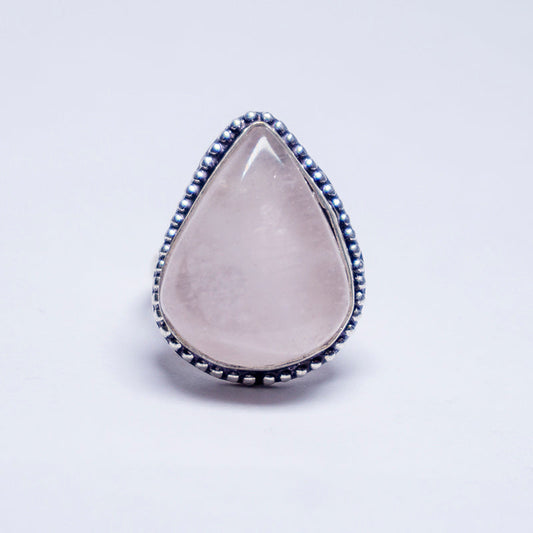 Rose Quartz Crystal And Stone Ring Jewellery