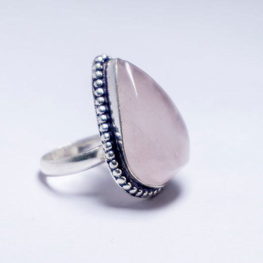 Rose Quartz Crystal And Stone Ring Jewellery