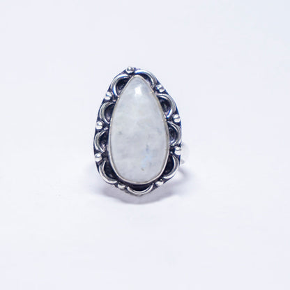 Rainbow Moonstone Crystal And Stone Ring Jewellery