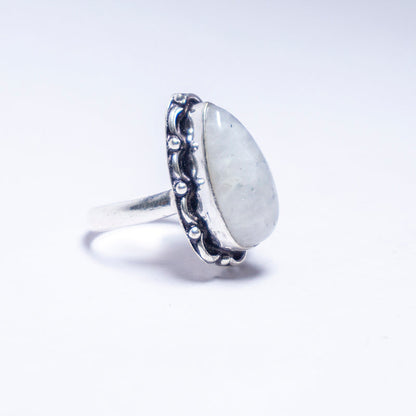 Rainbow Moonstone Crystal And Stone Ring Jewellery