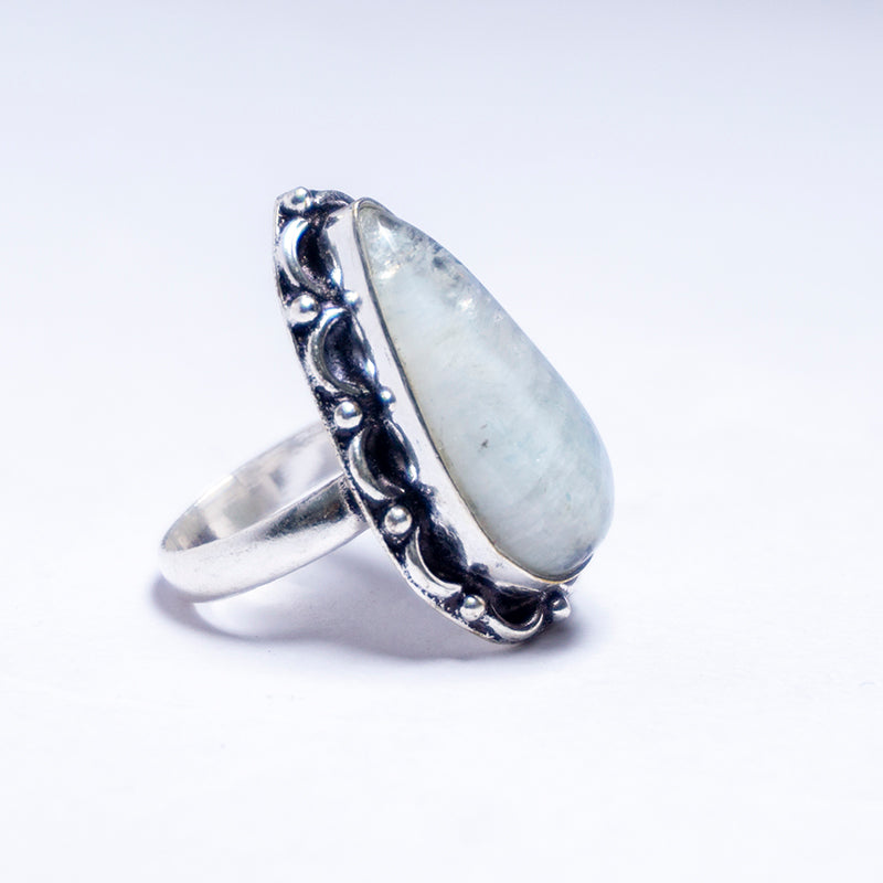 Rainbow Moonstone Crystal And Stone Ring Jewellery