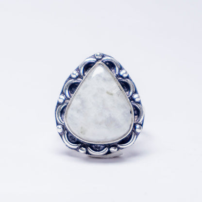 Rainbow Moonstone Crystal And Stone Ring Jewellery