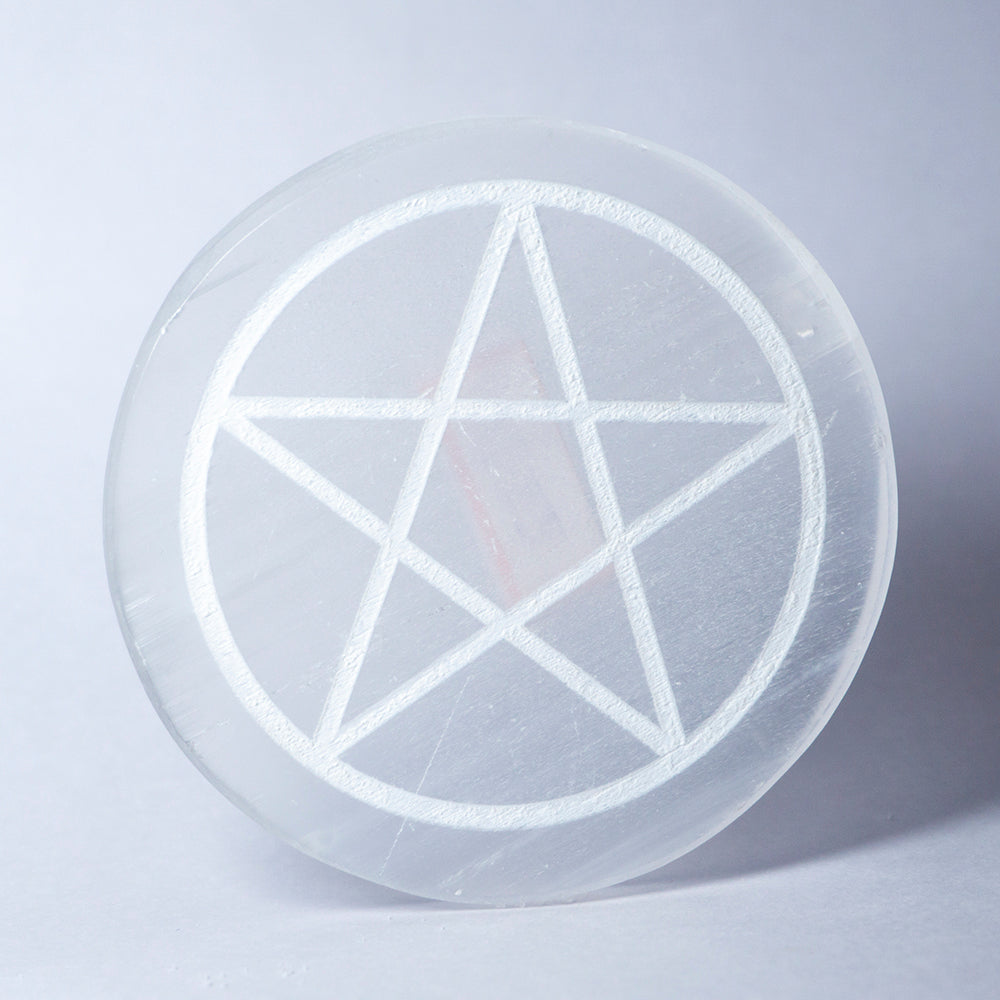 Pentagram Selenite Slab