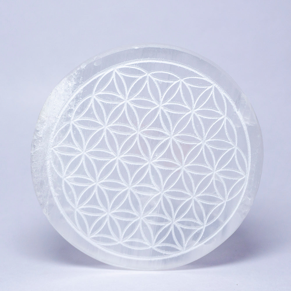 Flower Of Life Selenite Slab