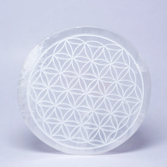 Flower Of Life Selenite Slab