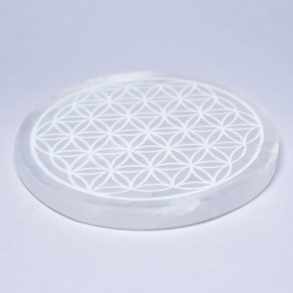 Flower Of Life Selenite Slab