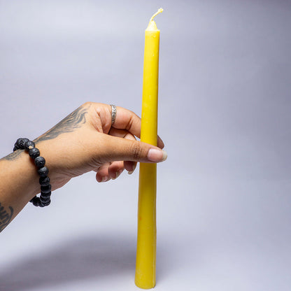 Long Simple Yellow Candle Daily Ritual Candle