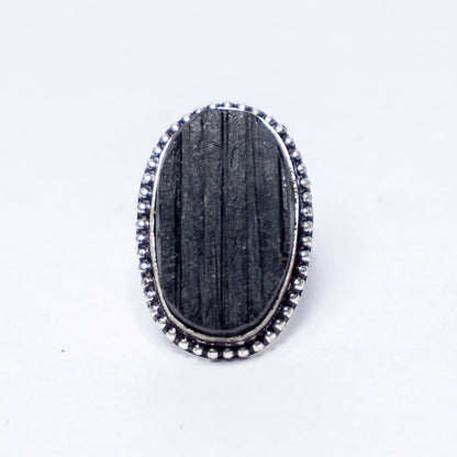 Black Tourmaline Crystal And Stone Ring Jewellery