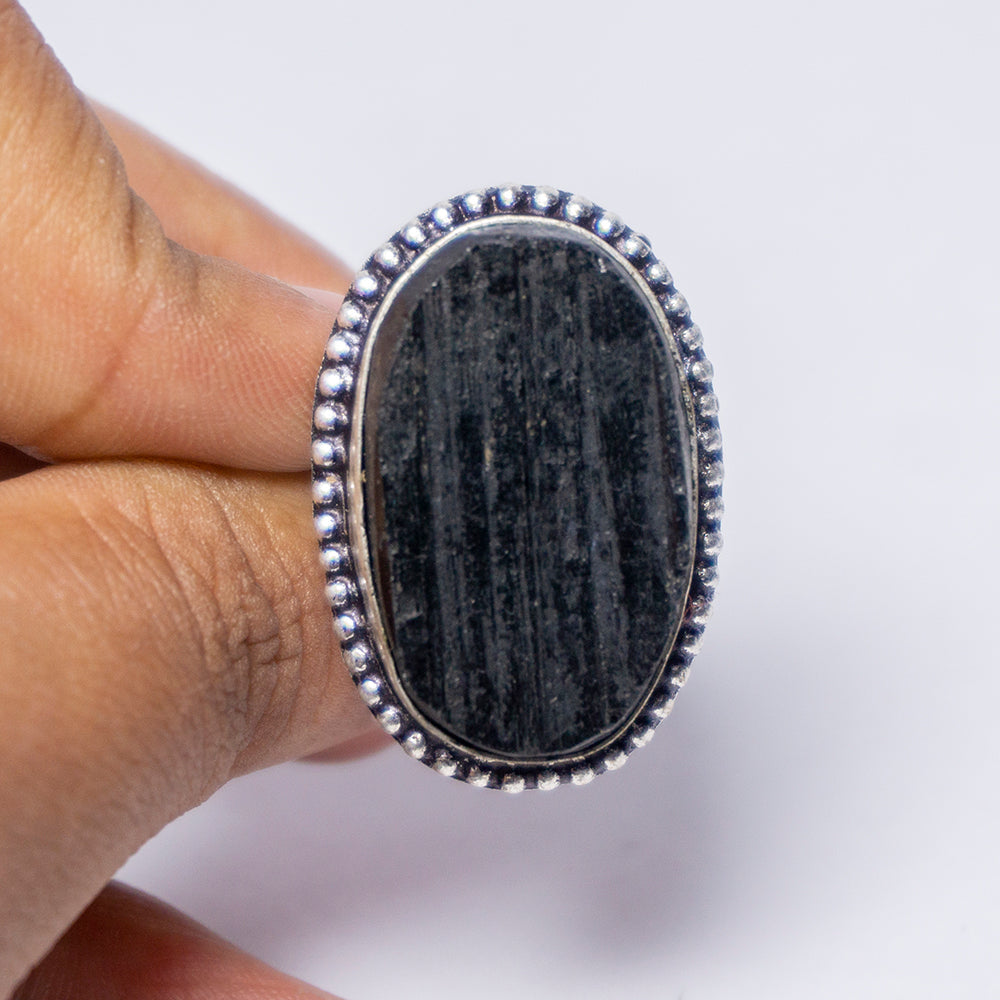 Black Tourmaline Crystal And Stone Ring Jewellery