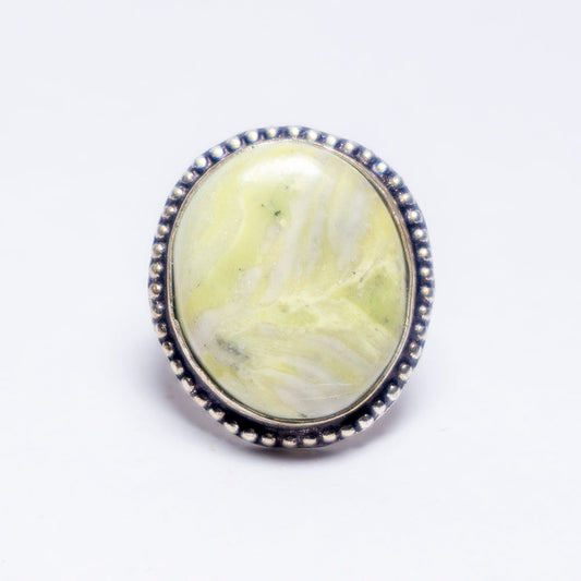 Lemon Njade Crystal And Stone Ring Jewellery