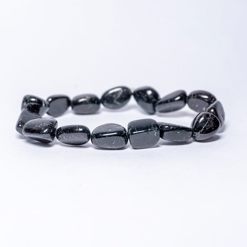 Black Tourmaline Bracelet Crystal And Stone Tumble Bracelet