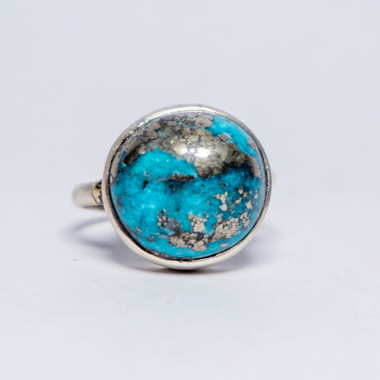 Turquoise Crystal And Stone Ring Jewellery In Sterling Silver