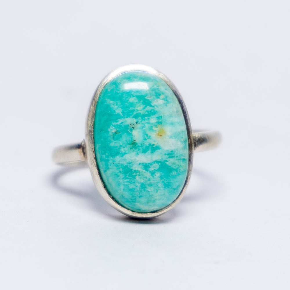 Amazonite Crystal Ring In Sterling Silver