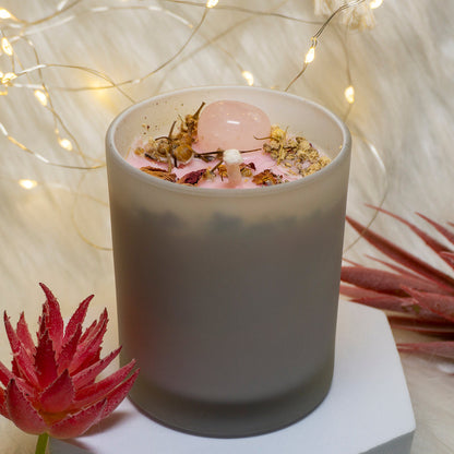 Love Spell With Rose Quartz Intention Candle