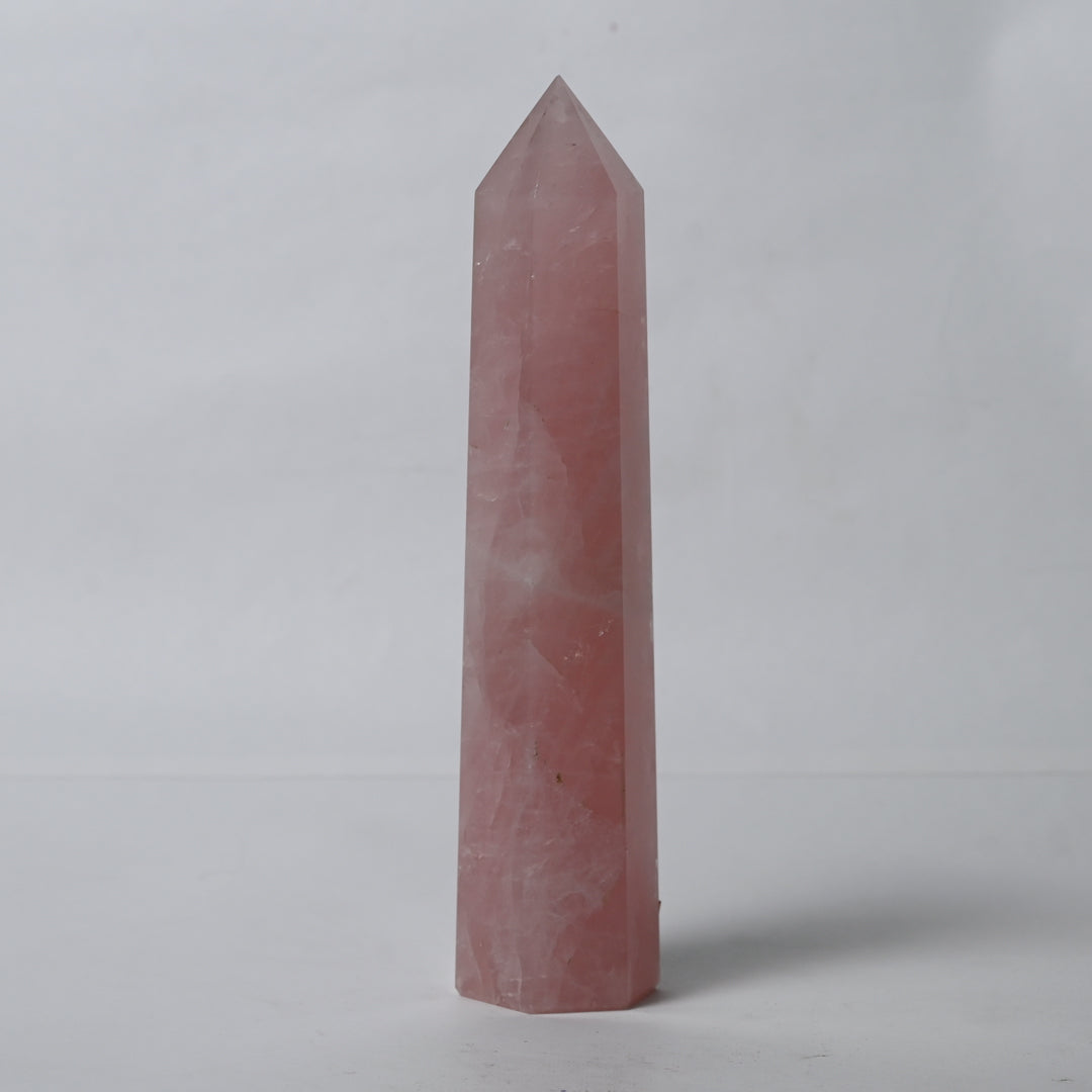 Real Rose Quartz Crystal Tower