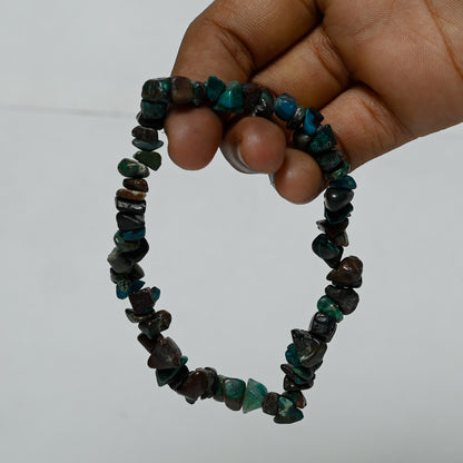 Real Chrysocolla Crystal and Stone Chip Bracelet Jewellery