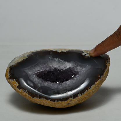 Real Druzy Agate Crystal Geode