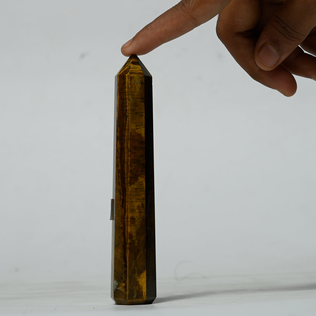 Real Tiger Eye Crystal Tower