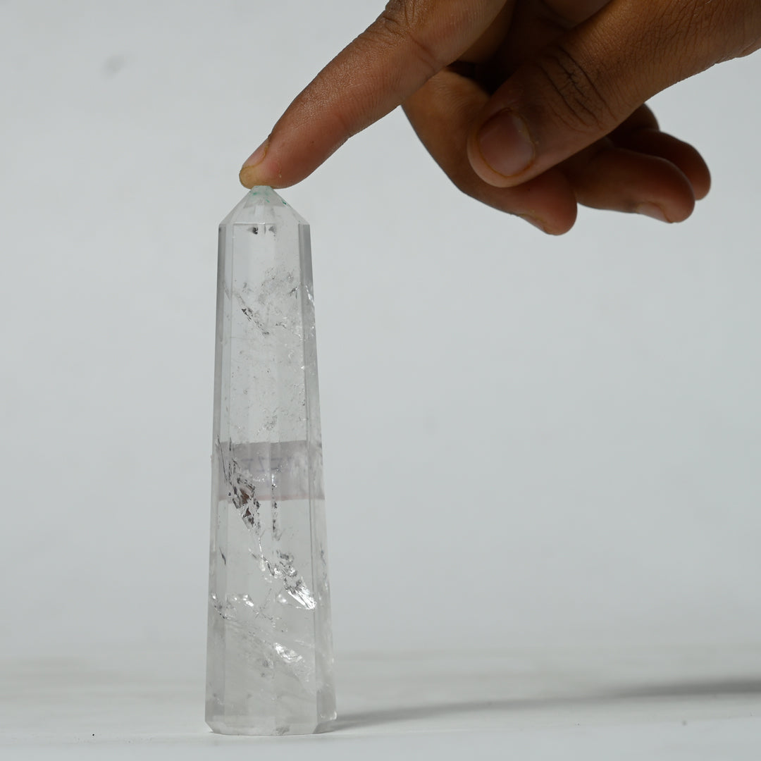 Real Clear Quartz Crystal Tower