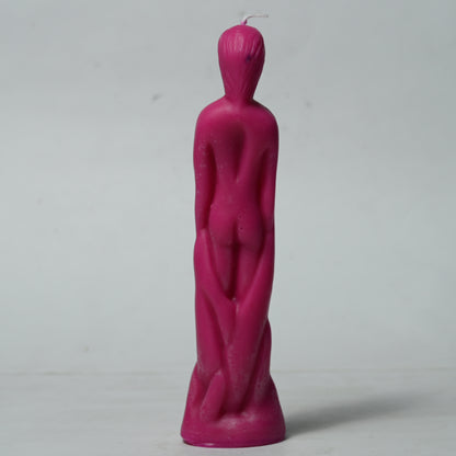 Real Realistic Male Torso Figure Candle Dark Pink