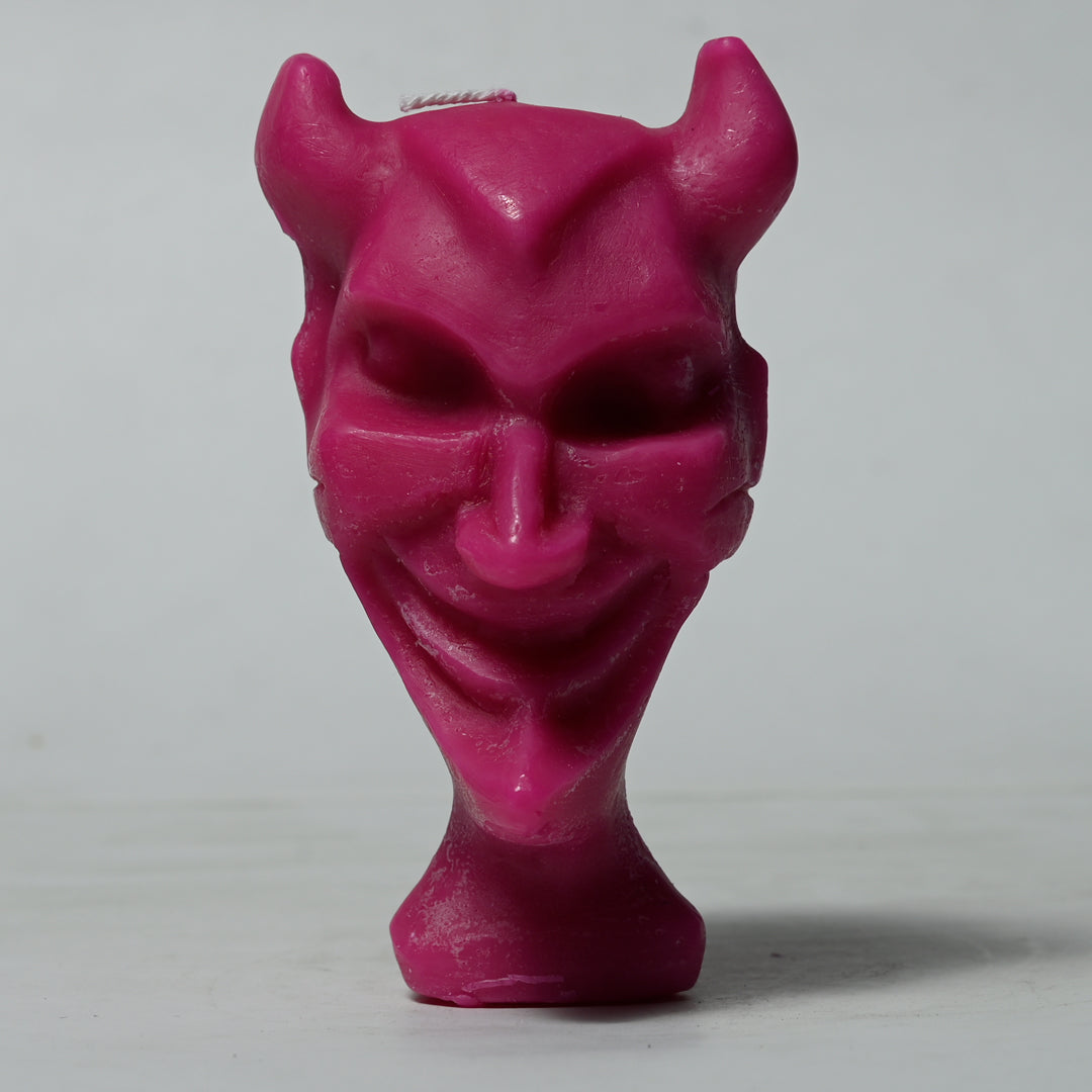 Real Devil Figure Candle Dark Pink