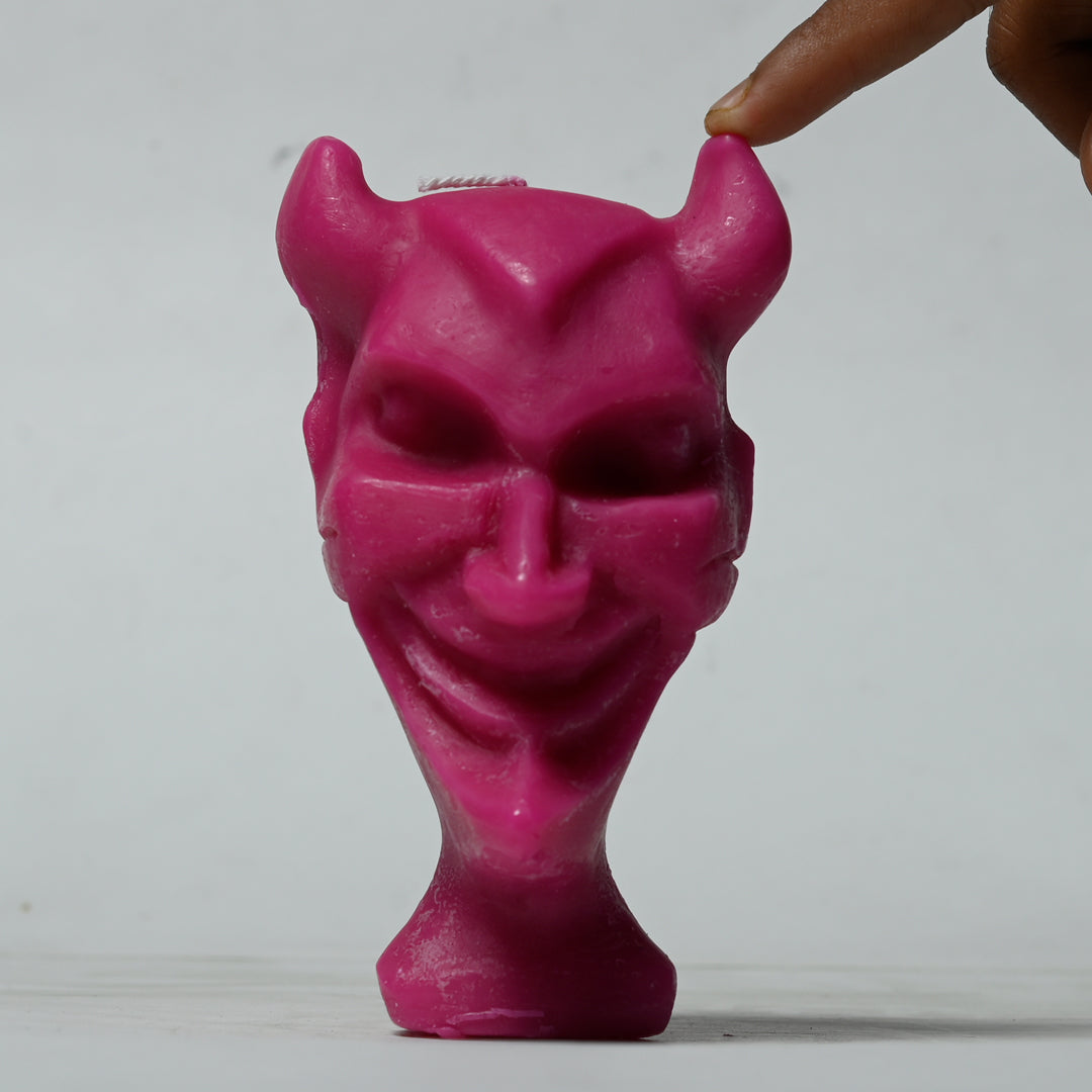 Real Devil Figure Candle Dark Pink