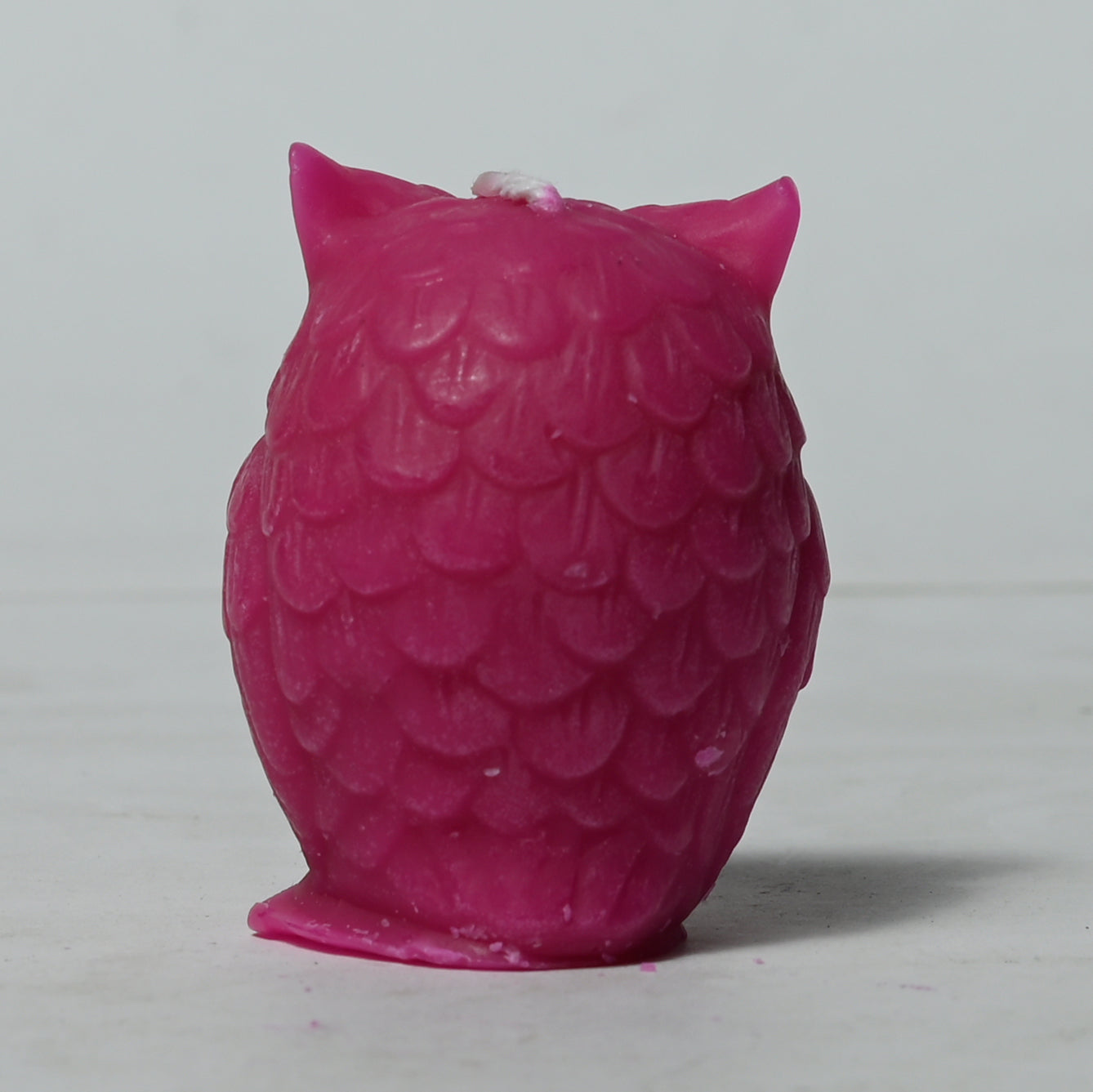 Real Owl Figure Candle Dark Pink