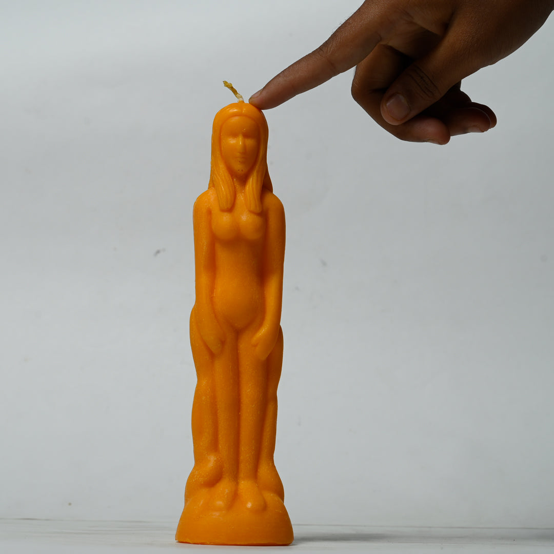 Real Female Figure Candle Orange