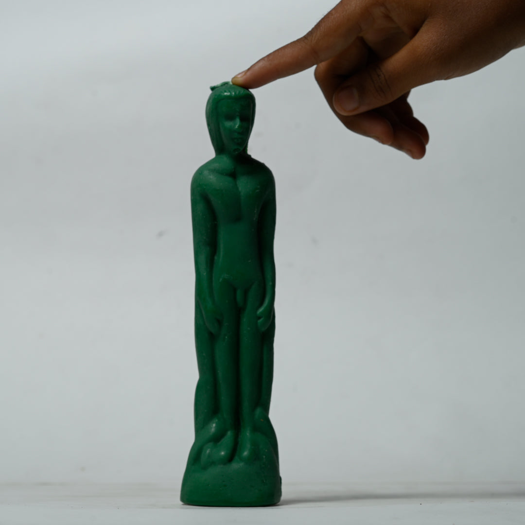 Real Male Figure Candle Green