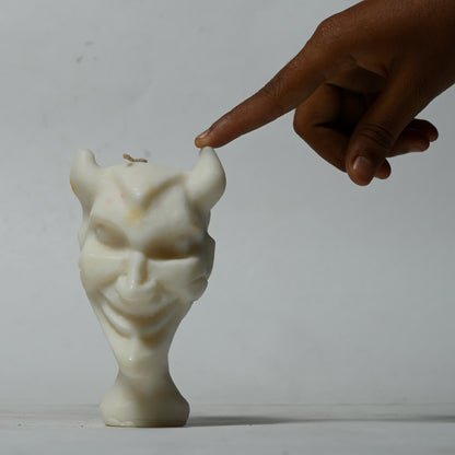 Real Devil Figure Candle White