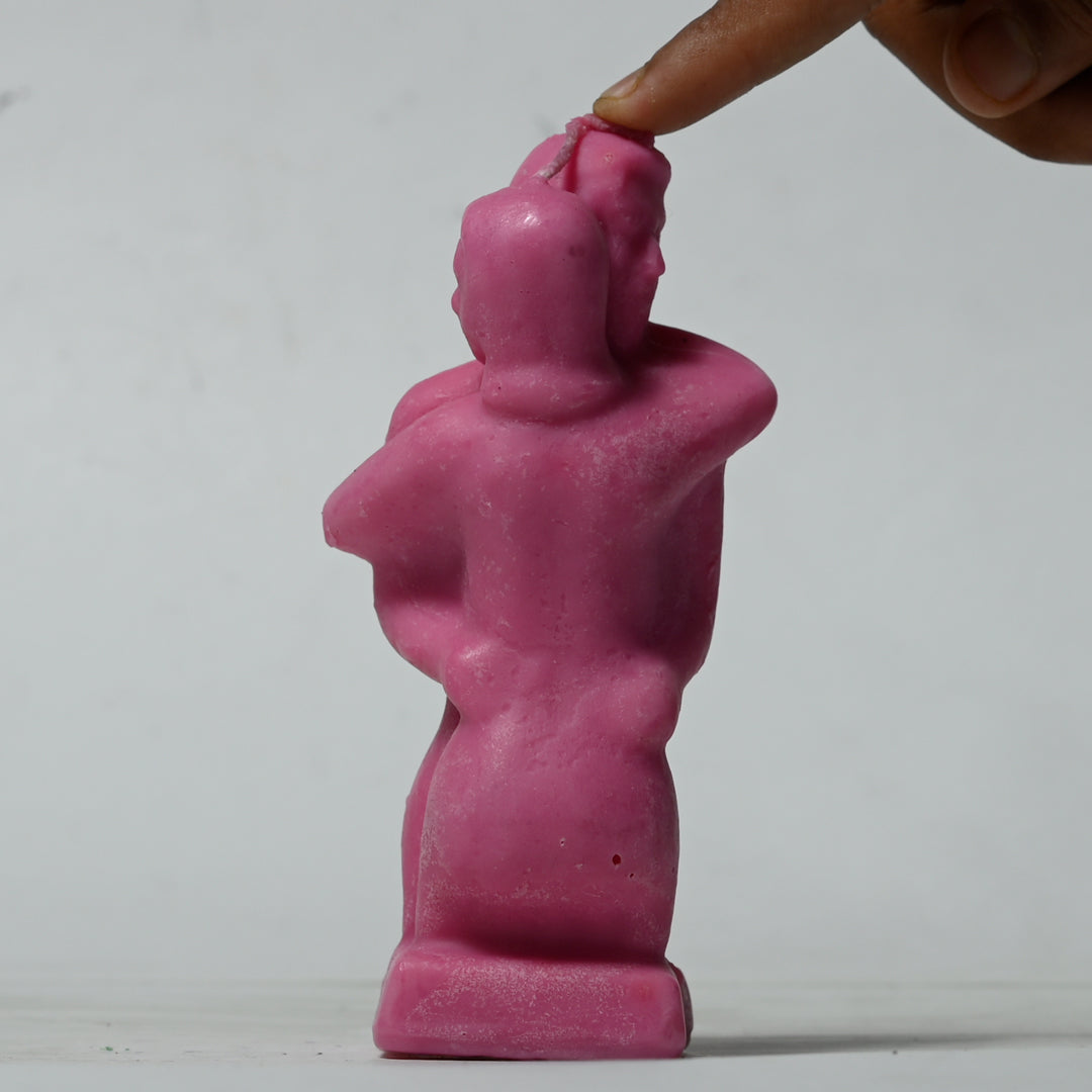 Real Couple Hugging Figure Candle Pink Style 4